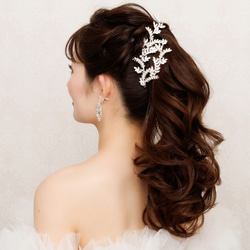 DH102  ナチュラルデザイン ビジューヘッドドレス　前撮り ウェディング ブライダル ヘアアクセサリー  結婚式 7枚目の画像