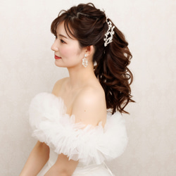 DH102  ナチュラルデザイン ビジューヘッドドレス　前撮り ウェディング ブライダル ヘアアクセサリー  結婚式 5枚目の画像