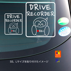 ドライブレコーダー 31-3 ステッカー ドラレコ フクロウ 録画中 車ステッカー カッティング カーステッカー 6枚目の画像