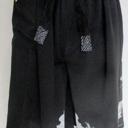 ７１００　色留袖で作ったキュロットスカート　＃送料無料 1枚目の画像