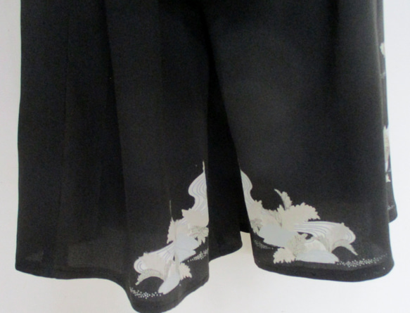 ７１００　色留袖で作ったキュロットスカート　＃送料無料 6枚目の画像