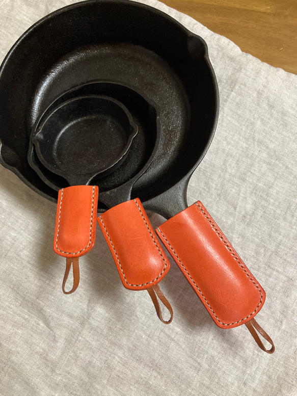 スキレットハンドルカバー 本革 手縫 3サイズセット その他