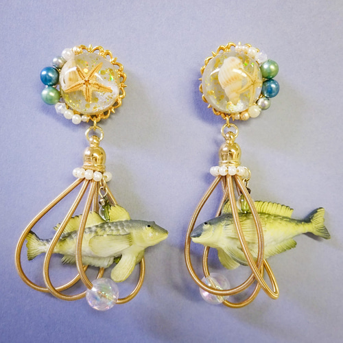ハゼのさわやかマリネ風ジュレ ピアス イヤリング 魚 フィギア さかな