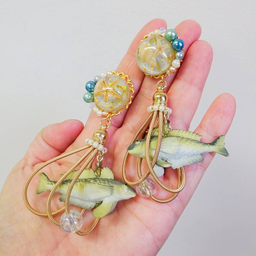 ハゼのさわやかマリネ風ジュレ ピアス イヤリング 魚 フィギア さかな