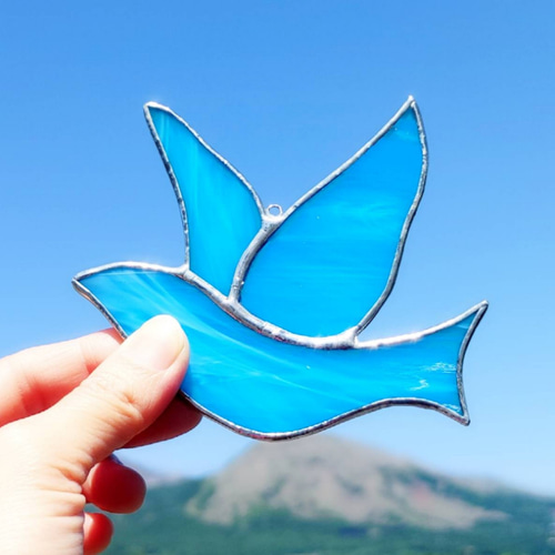 ✳️青い鳥 ステンドグラスウォールデコ(1羽販売)✳️ ウォール