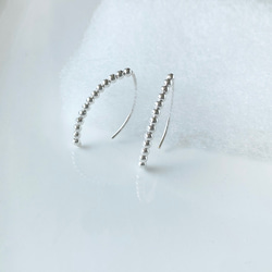 銀 925 小球欖尖形耳環 鉤形耳環 第3張的照片