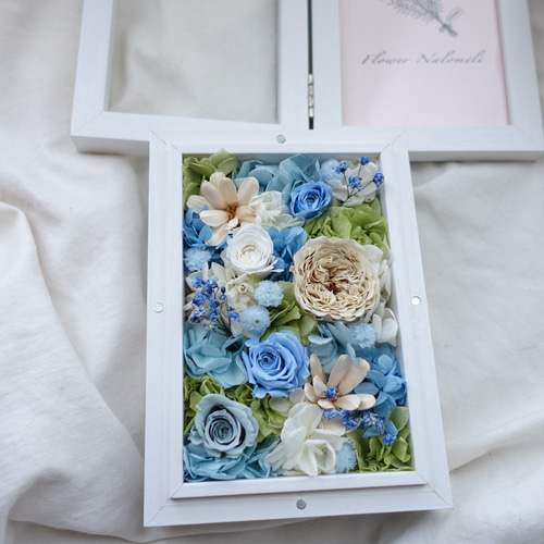 サムシングブルーにおすすめ 二つ折り写真立て/フォトフレーム/写真