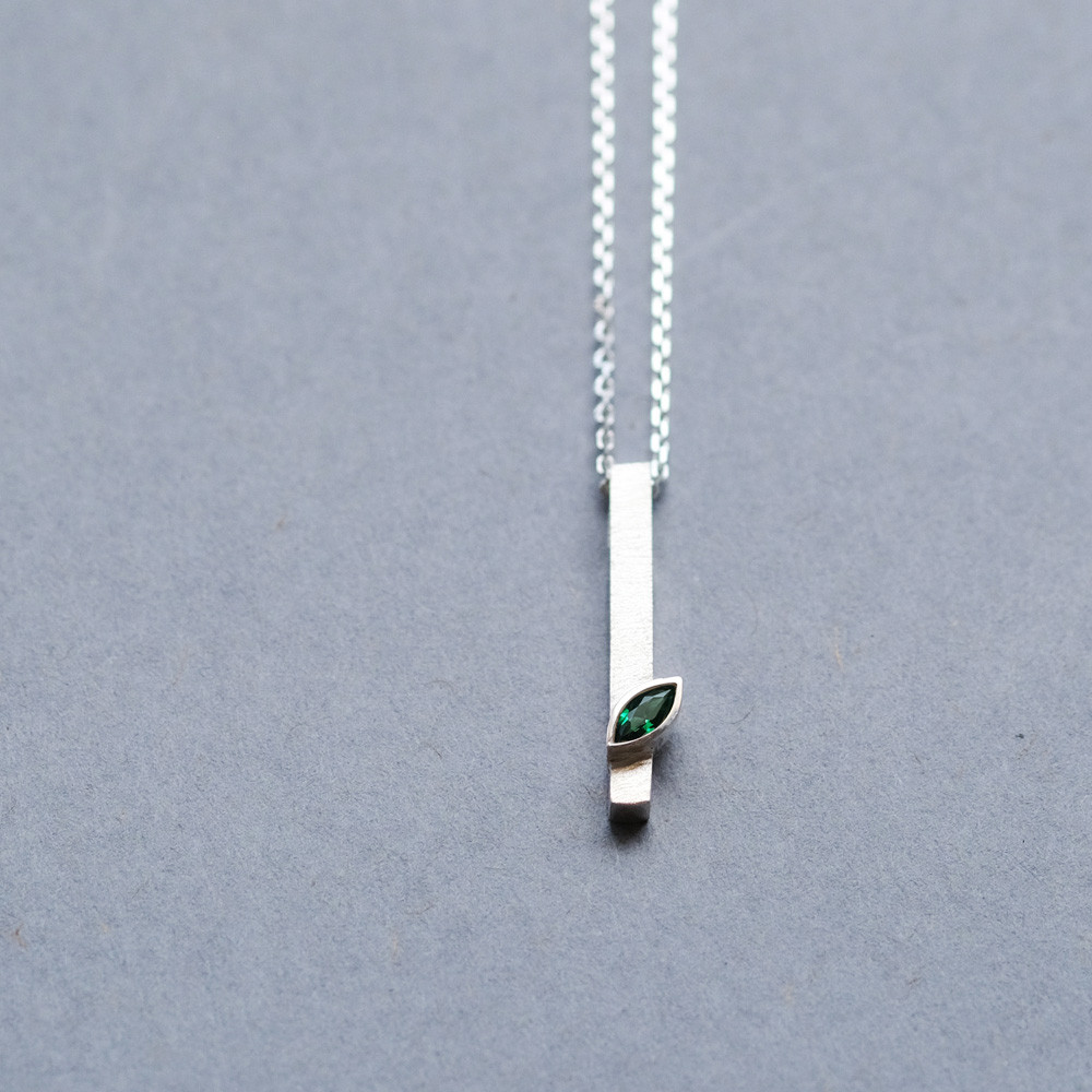 エメラルド マーキス ネックレス シルバー925 メンズ ユニセックス