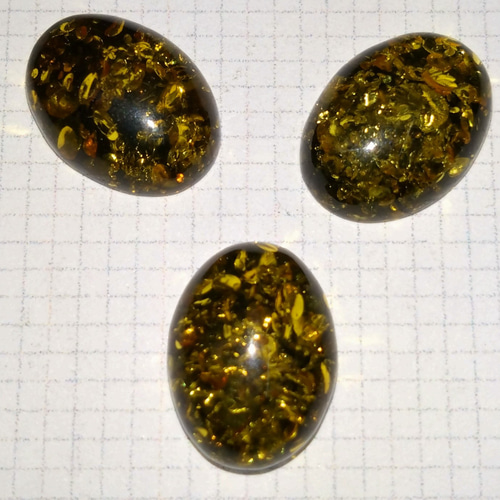 最高品質天然グリーンアンバー（Amber） ペアシェイプカット