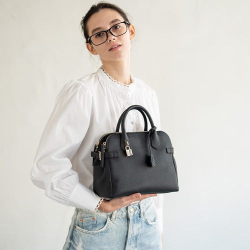 本革 2Way ショルダーバッグ ハンドバッグ ゴールド金具