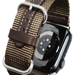 Apple Watch 錶帶 Apple Watch 皮帶 38mm/40m/41mm 卡其色洞孔皮革加固 ver. 第1張的照片