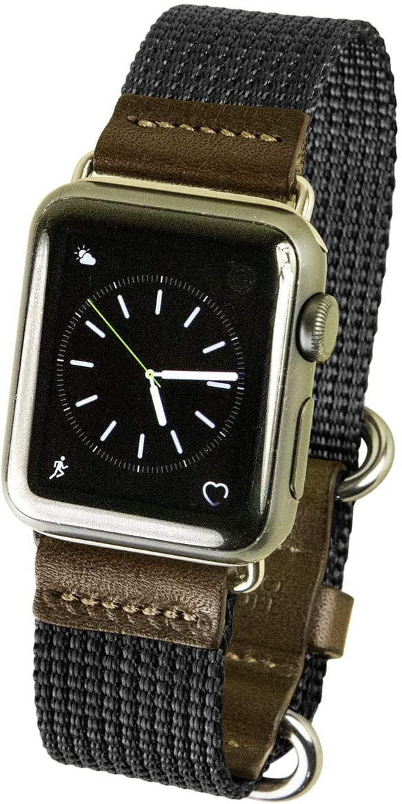 Apple Watch バンド アップルウォッチ ベルト 38mm/40m/41mm ブラック 穴革補強ver 2枚目の画像