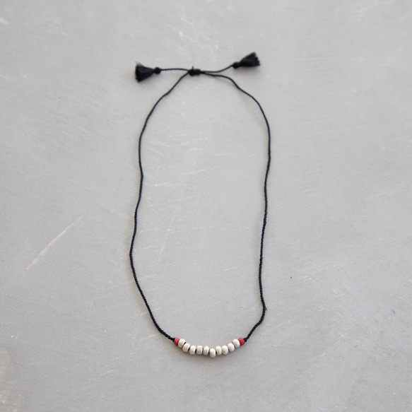 tassel necklace / カレンシルバー&アンティークビーズ B 3枚目の画像