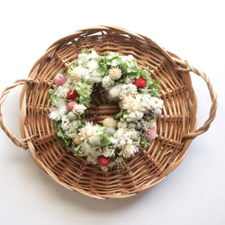 【送料無料】Creema限定 アジサイとお花いっぱいのリース ドライフラワーリース ナチュラル 秋リース プレゼント 3枚目の画像