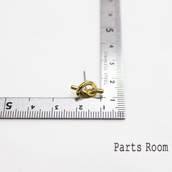[2 件] 結設計耳環 [銀色] [無扣鈦柱] -mt-4050 第4張的照片