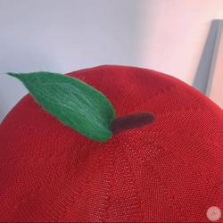 リンゴ編みベレー帽 5枚目の画像