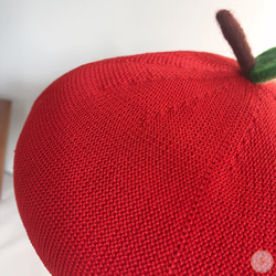 リンゴ編みベレー帽 4枚目の画像