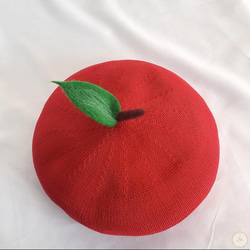 リンゴ編みベレー帽 1枚目の画像