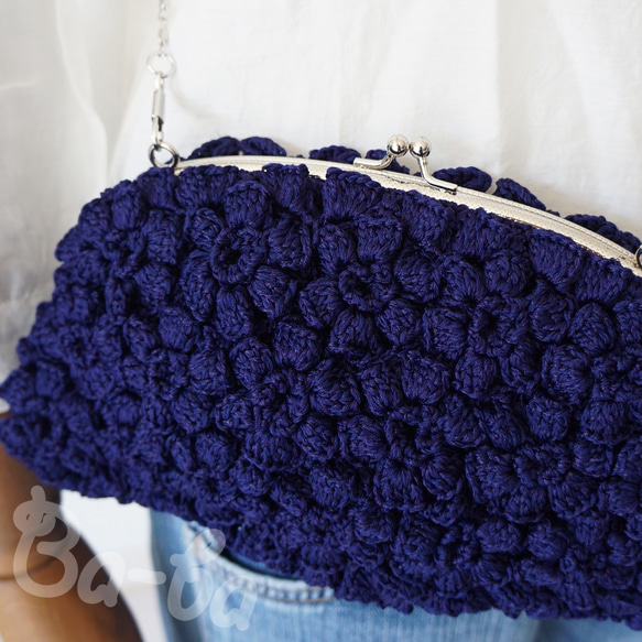 Ba-ba handmade Poppy puff knitting hand bag  No.C1673 第1張的照片