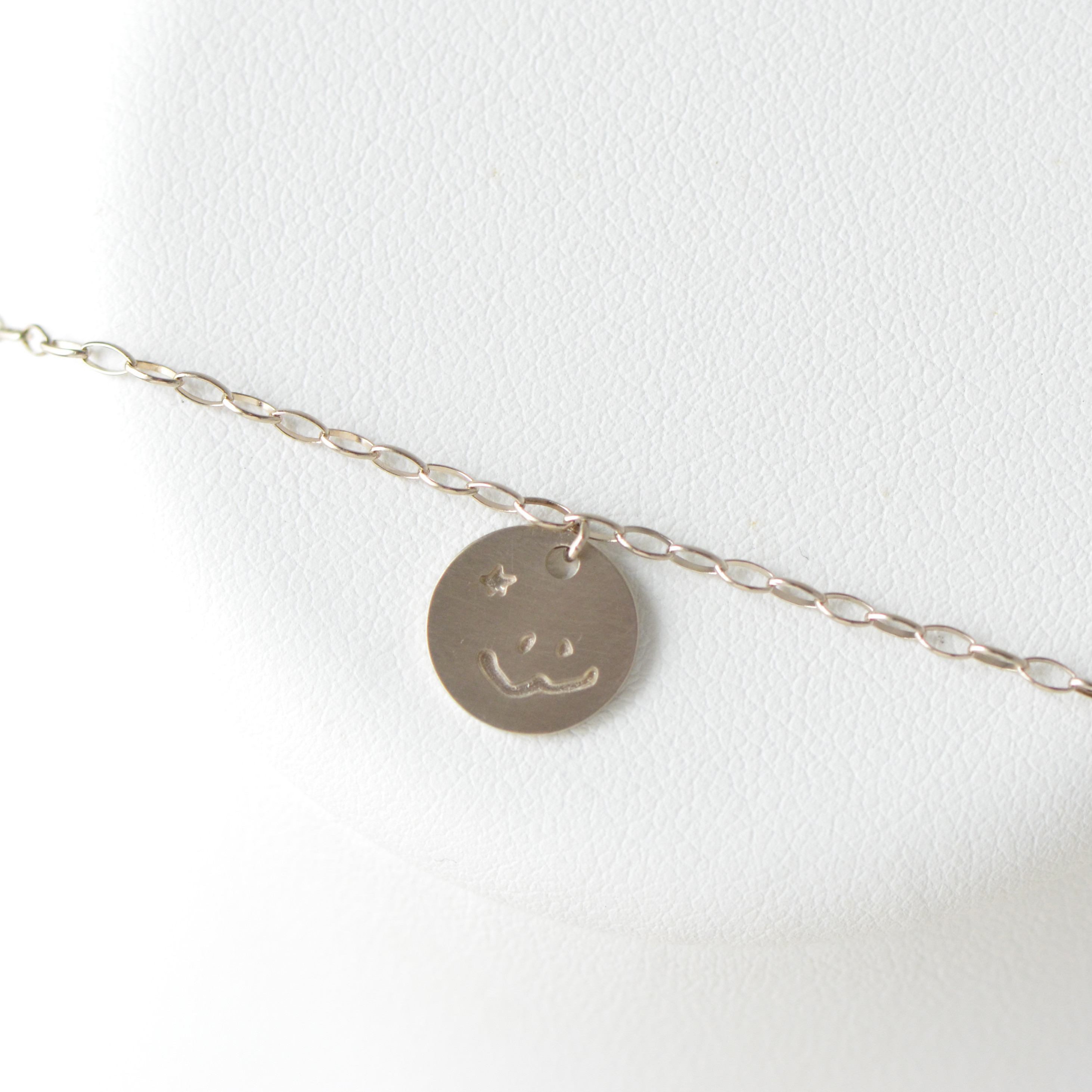 ニコマーク丸型ブレスレット｜マット仕上げ｜K10WGN｜KATACHI bracelet｜KATACHI-BR