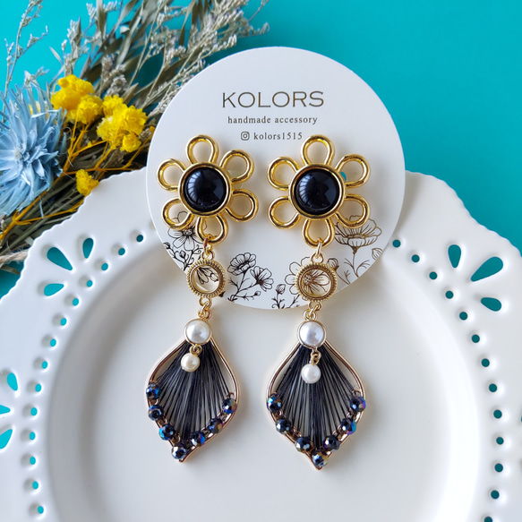 お花とタッセルのアシメピアス*【No.235】 【公式通販】