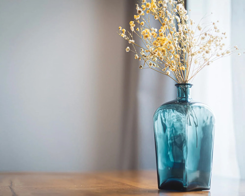 美しいブルーグリーンのケルデル瓶（花瓶・水差し・お酒作りのご利用に