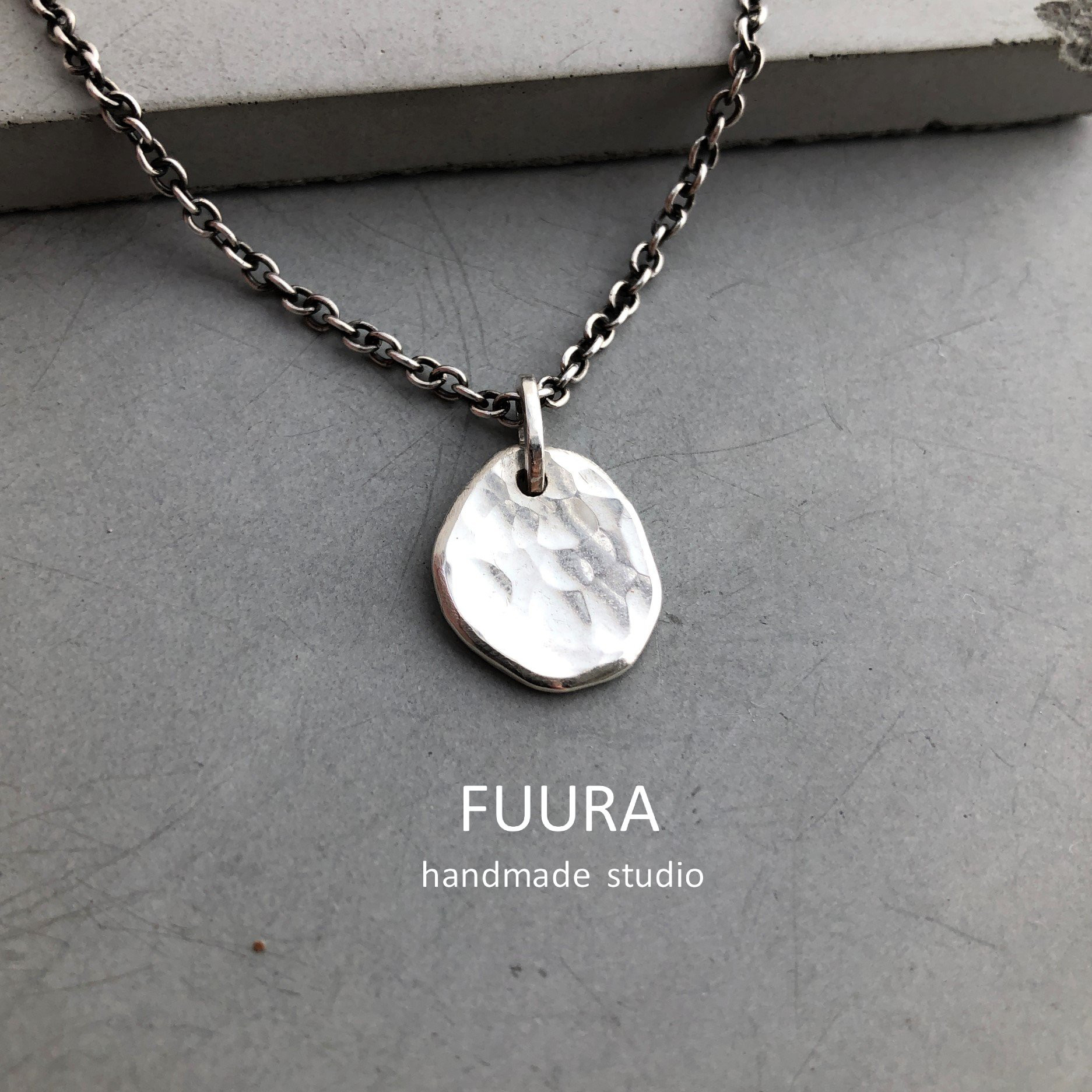 silver neckless kakera /シルバー/ネックレス/かけら/槌目 ネックレス