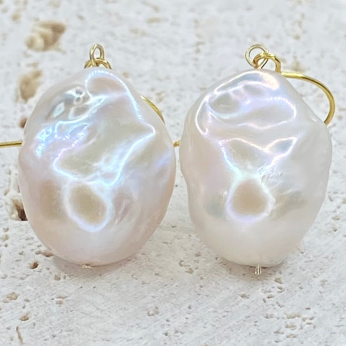 バロックパール オイスターパール 大粒 約22mm ピアス/イヤリング 