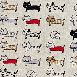 【サイズが選べる】　ランチョンマット　♡　ナフキン　♡　洗濯ねこ　整列ねこ　ネコ　猫 4枚目の画像