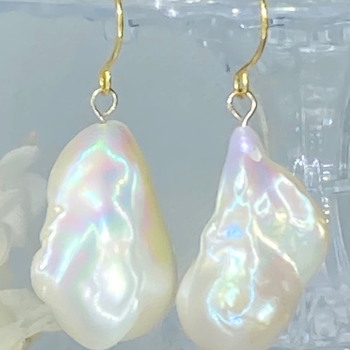 バロックパール オイスターパール 大粒 25〜26mm ピアス/イヤリング 