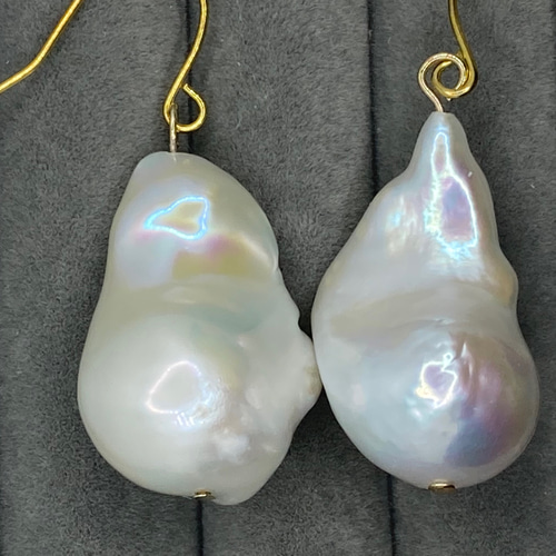 バロックパール オイスターパール 大粒 25〜26mm ピアス/イヤリング 