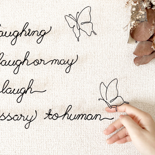 偉人の名言②】3匹の蝶々付き＊ ワイヤーアート ワイヤークラフト