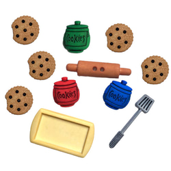 アメリカ ボタンガローア11個-クッキージャーセットC b-0701c クッキング 料理 お菓子 作り キッチンツール 1枚目の画像