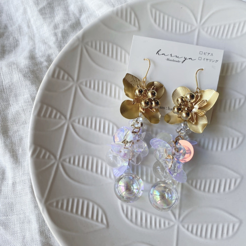 水入りガラスチャーム ピアス orイヤリング /ウェディングブライダル