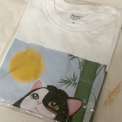 猫心Tシャツ「かぐや姫」／選べるプリント面／ホワイト/受注生産 3枚目の画像