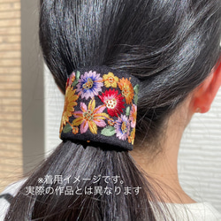 インド刺繍リボンのポニーフック（ヘアカフス） 11枚目の画像