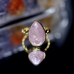 New Arrival☆新作 ☆『Morganite』☆天然石リングsilver925 + k18コーティング 1枚目の画像