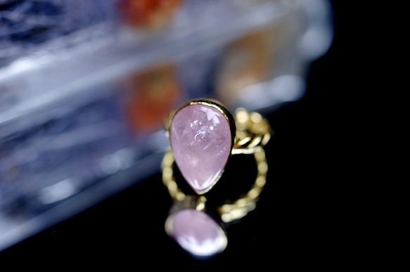 New Arrival☆新作 ☆『Morganite』☆天然石リングsilver925 + k18コーティング 5枚目の画像