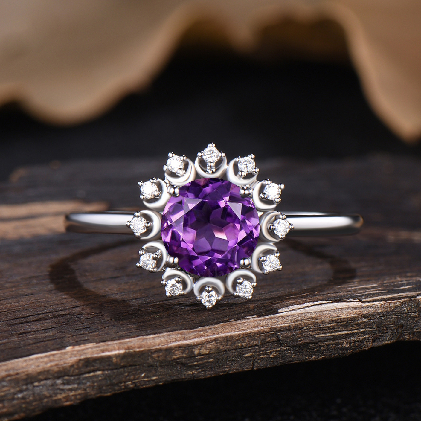 18金リング K18刻印有り天然紫水晶 宝石 指輪