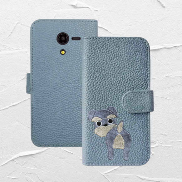 いつでも一緒【全機種対応】手帳型 iPhone スマホ ケース 刺繍