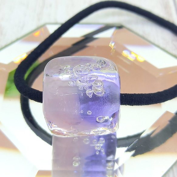 [H-274] 泡...フェミニン・グラデーションのとんぼ玉・ヘアゴム 3枚目の画像