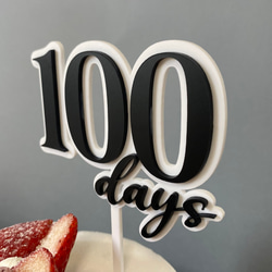ケーキトッパー 100days バースデー 100日 お祝い 立体文字 2枚目の画像