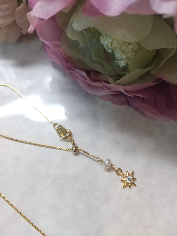 【silver925】 18KGP necklaceベネチェーン(crystal) 4枚目の画像