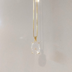 【silver925】 18KGP necklaceベネチェーン(crystal) 2枚目の画像