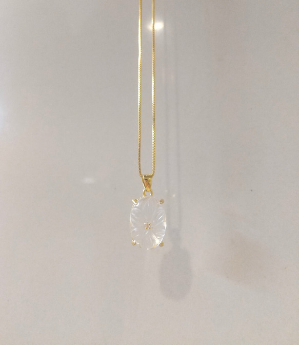 【silver925】 18KGP necklaceベネチェーン(crystal) 2枚目の画像