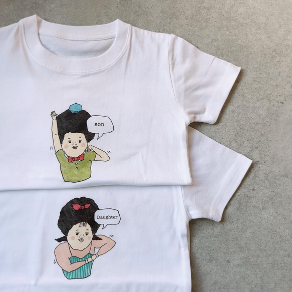 名入れ◎ unique family tee  父の日ギフト　出産祝い　名入れギフト　家族写真　面白Tシャツ　親子コーデ 3枚目の画像