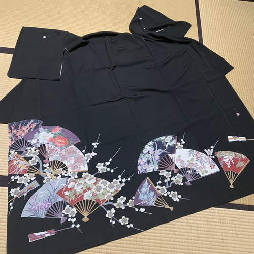 京友禅作家山科春宣肉筆飾り扇子 京友禅作家山科春宣肉筆