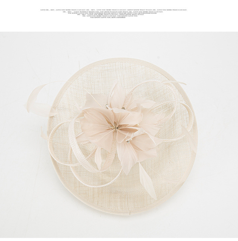 英国網麻糸羽毛ヘッドドレスブライダルヘッドドレスヴィンテージレディ髪飾り宴会ヘッドドレスリネンキャップ