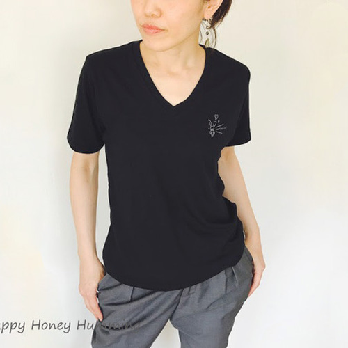 tシャツ ロゴVネックTシャツ レディース FREAK'S STORE tシャツ Vネック ロゴTシャツ レディース
