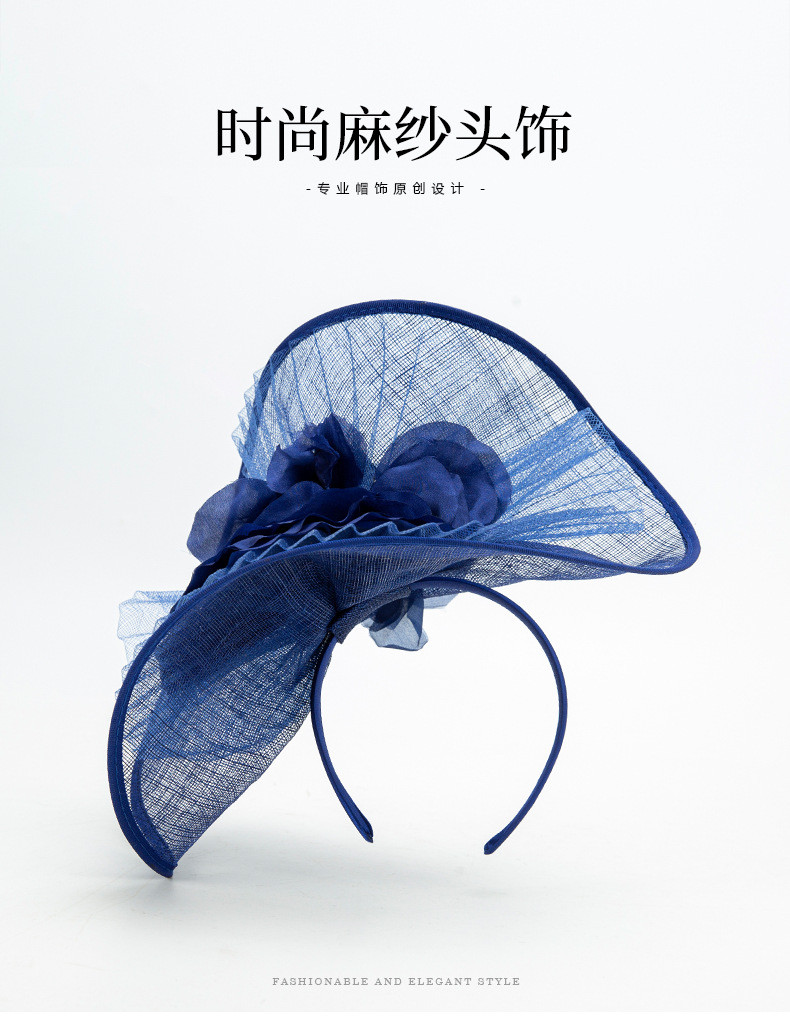 イングリッシュハイレディーズロゼットバーラップエレガントヘッドドレスバンケットボール女性ファッションヘアアクセサリースモ